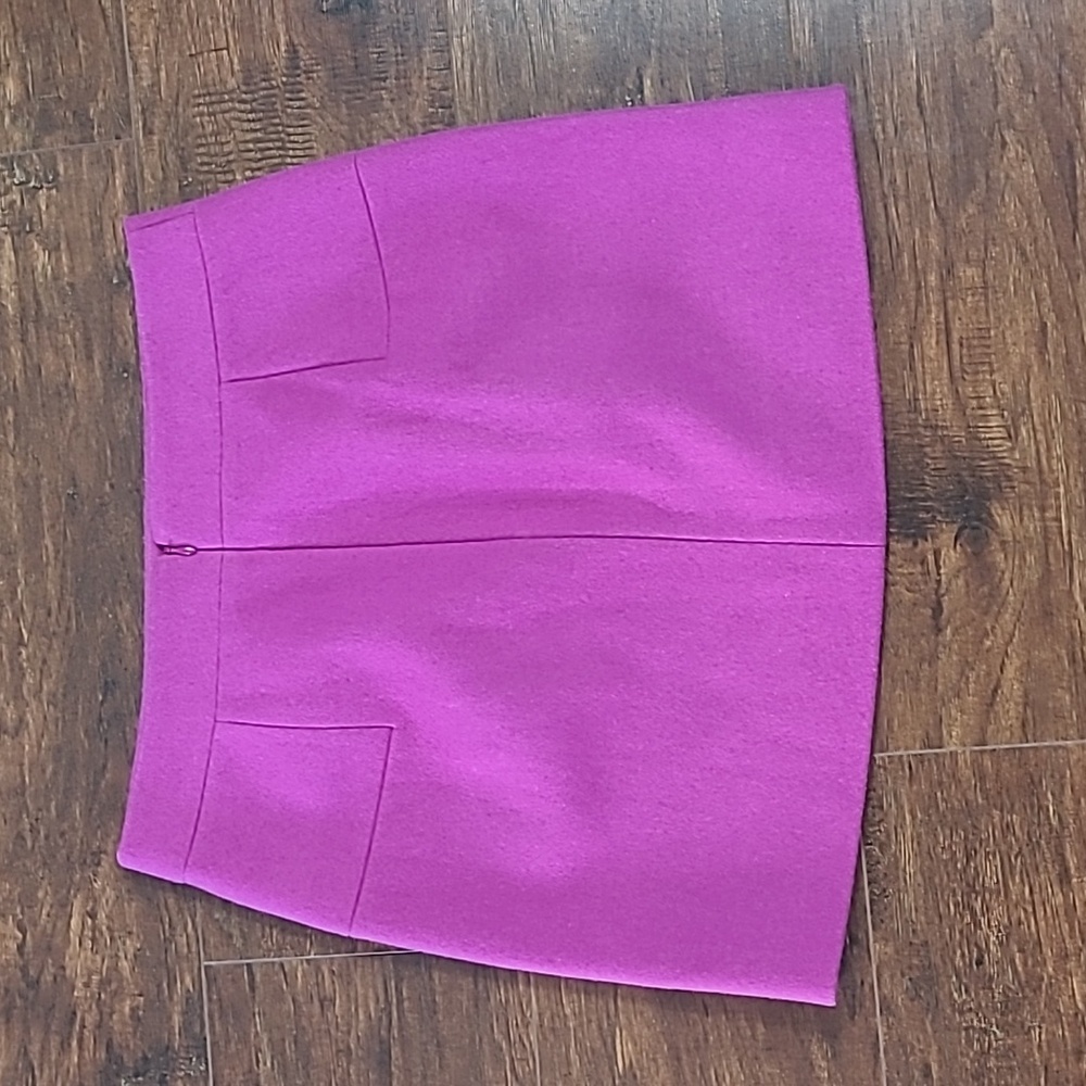 J. Crew Bright Pink Mini Skirt - Tailored A-Line Wool Size 6 - Picture 5 of 6